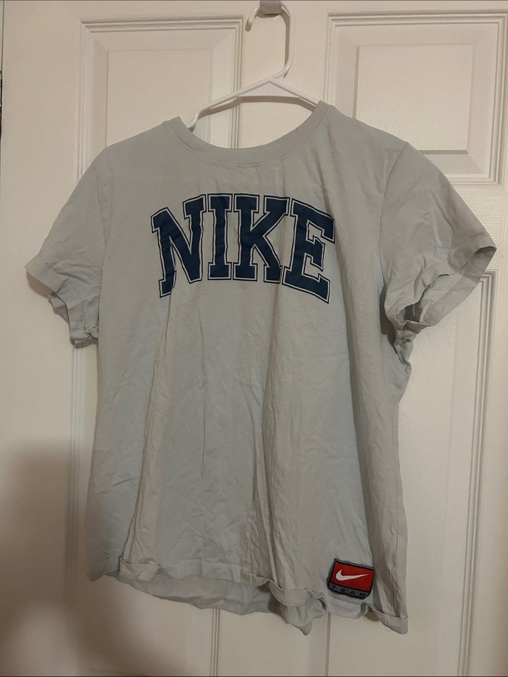 Nike Light Gray T-Shirt with Navy NIKE Graphic